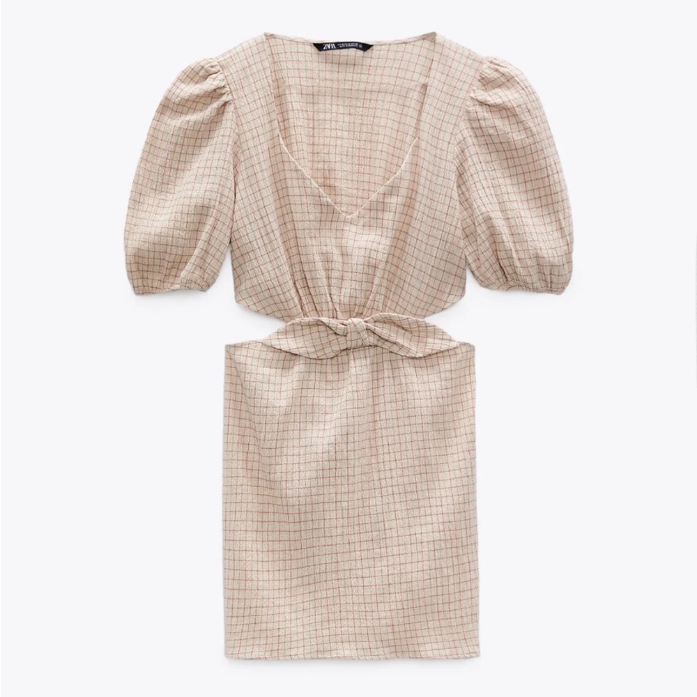 NWT - Zara Cut Out Linen Blend Dress, Size Medium